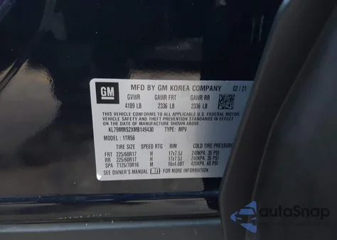 2021 Chevrolet Trailblazer Fwd Ls from USA, damaged, VIN KL79MMS2XMB149430